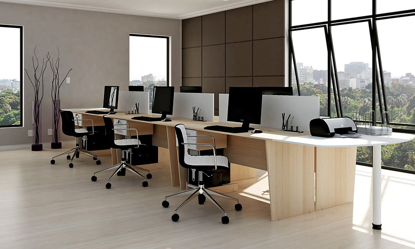Ambiente de trabalho limpo e organizado